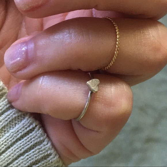 Catbird heart and twisted knuckle stacker rings - Picture 2 of 5